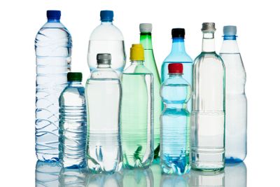 assortment of mineral water bottles