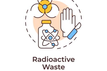 Radioactive waste multi color concept icon