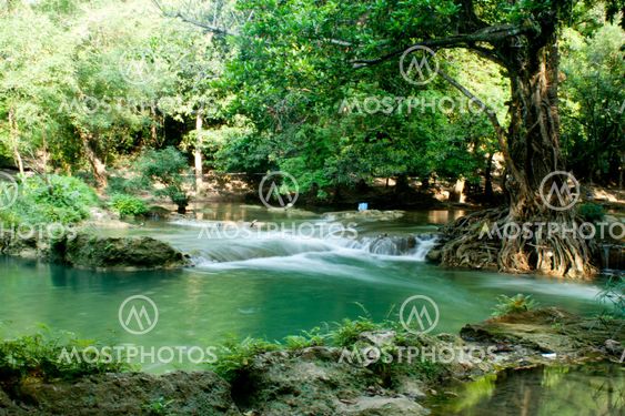 waterfalls in deep forest