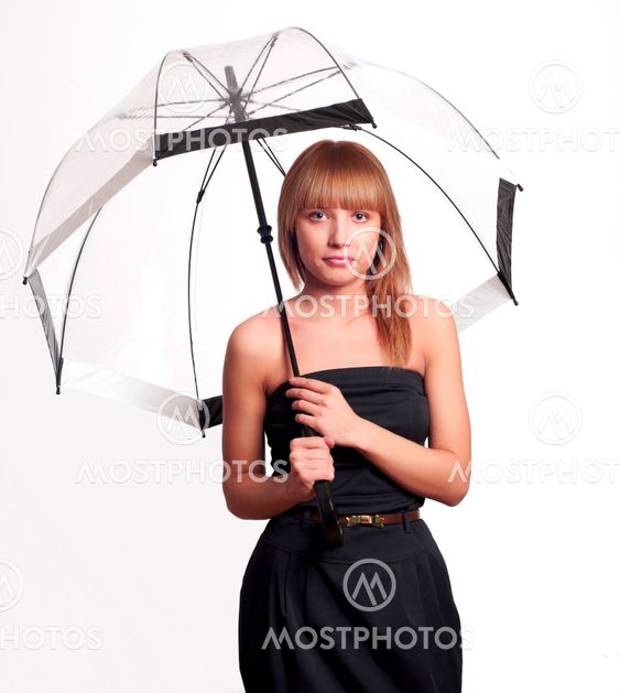 woman holding umbrella