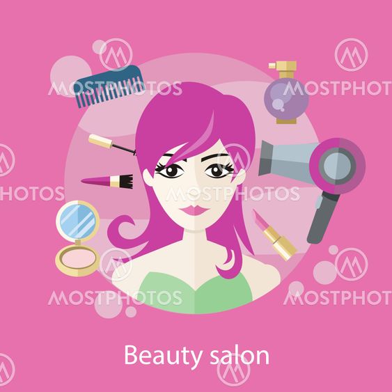 Beauty Salon Concept Flat Style Design