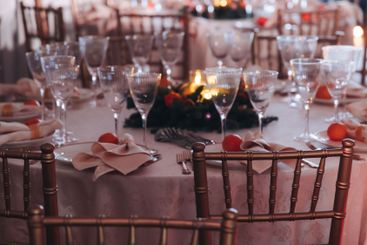 Beautiful table decoration for luxury  event in pink and...