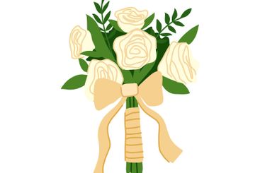 marriage bouquet wedding cartoon vector illustration
