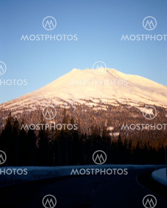 Highway Passing Near South Sister, Oregon