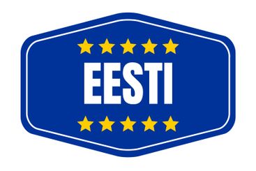 Estonia symbol icon with the European flag