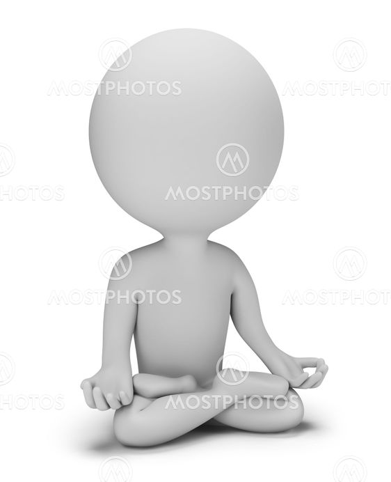 3d small people - meditation pose