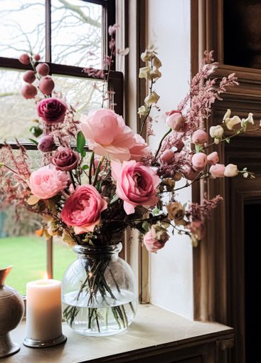 Floral arrangement with winter, autumn or early spring...