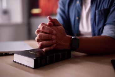 Christian Man Hand Praying