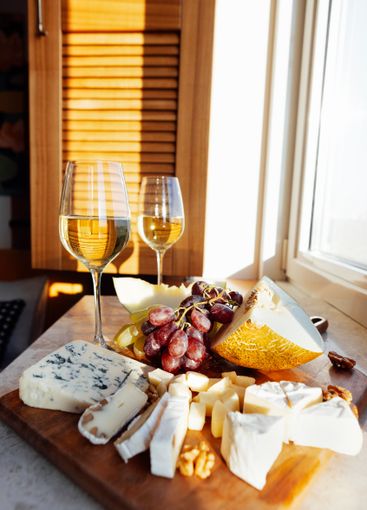 Juicy melon, fragrant grapes, sliced cheese and nuts....