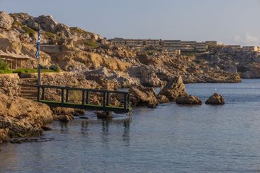 Seaside landscape in the Kalithea area of ​​Rhodes Greece