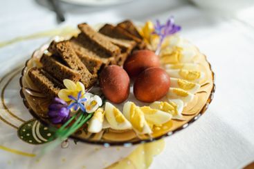 Traditional Easter breakfast food in Lithuania....