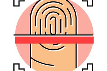 fingerprint scan color icon vector illustration