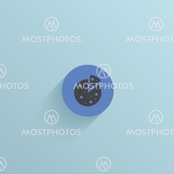 Vector flat circle icon on blue background. Eps10