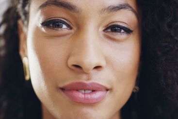 Woman, closeup and beauty in portrait with face, glow...