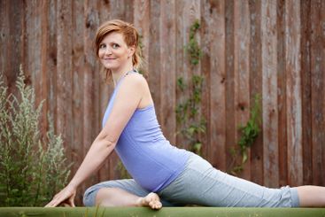 Portrait, health and woman with outdoor yoga exercise...