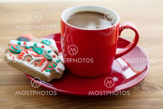 hot coffee and a yummy biscuit