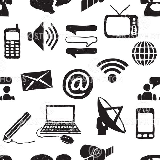 doodle seamless communication pattern