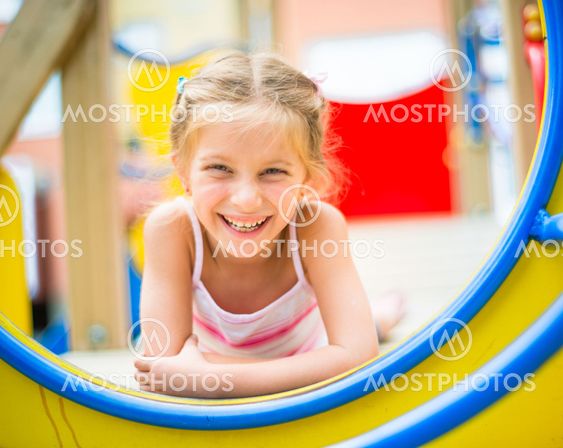 little girl on playground