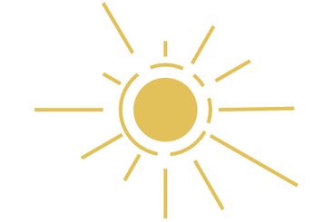 Bright Yellow Sun with Radiating Rays Representation for...