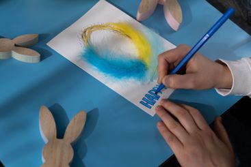 Making Easter egg from cotton rope and feather Gift...