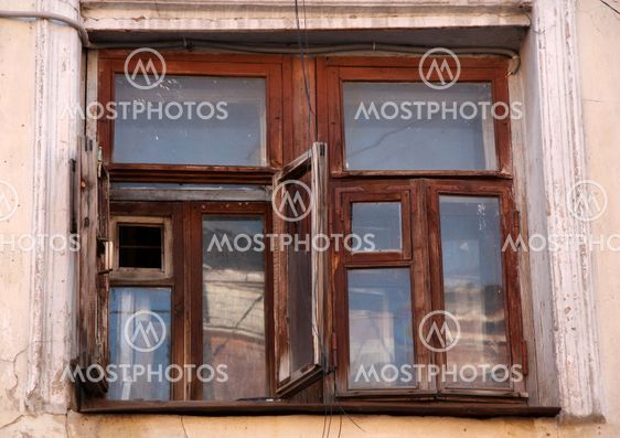 Antique wooden window