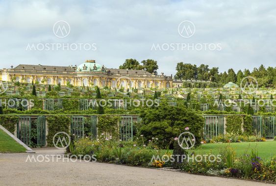 view of the Sanssouci Palace, Potsdam, Germany