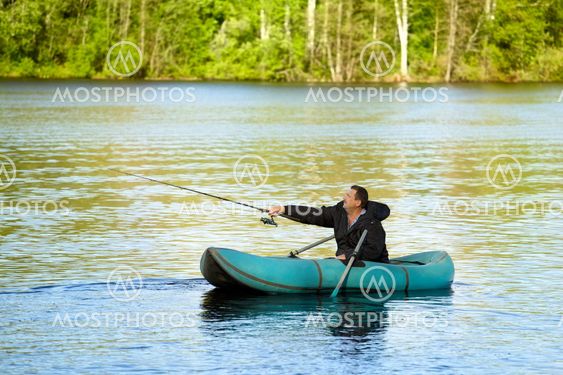Fisherman in Rubber Boat