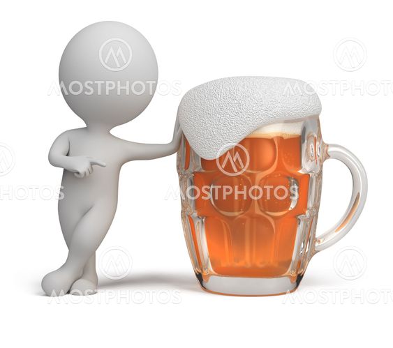 3d small people - beer
