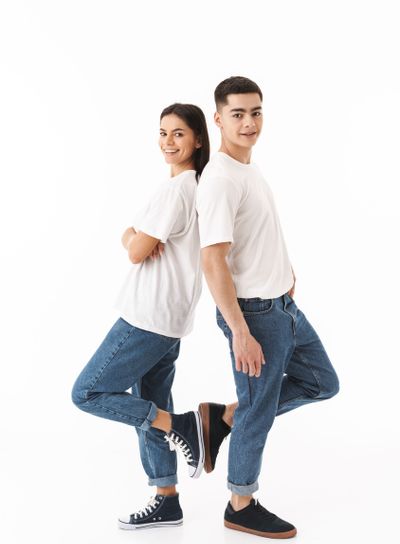 Full length portrait of a young attractive couple