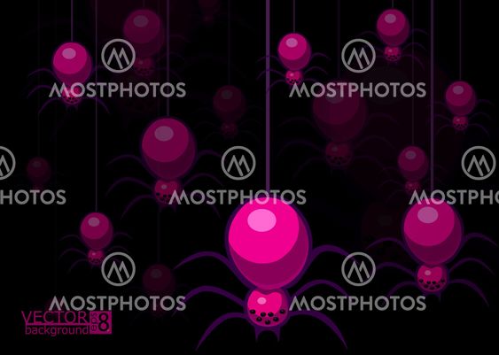 A vector background with spiders