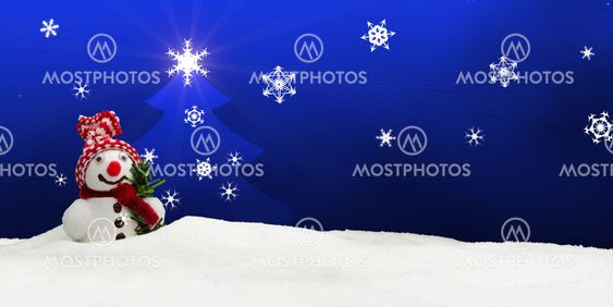 snowman Merry Christmas blue
