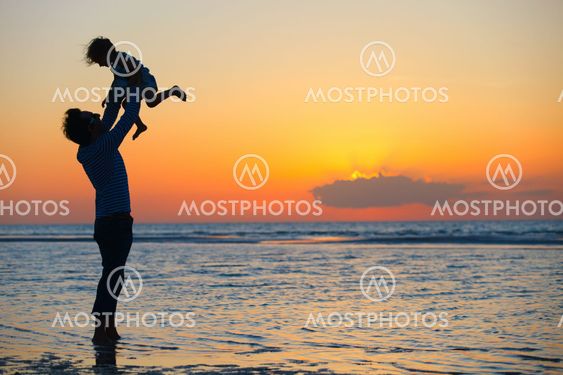 Family at sunset