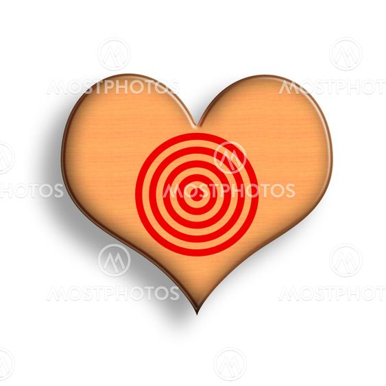 Wooden Heart With Target