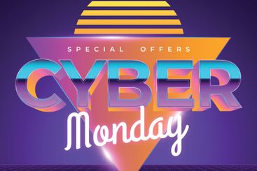 Retro futuristic cyber monday