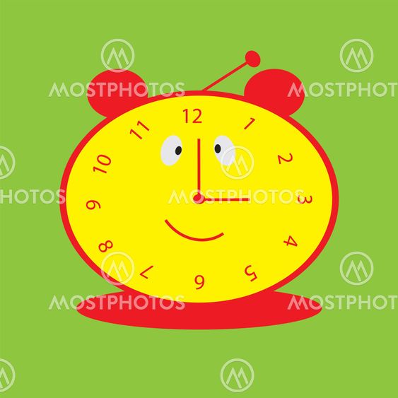 background with smiling clock for baby