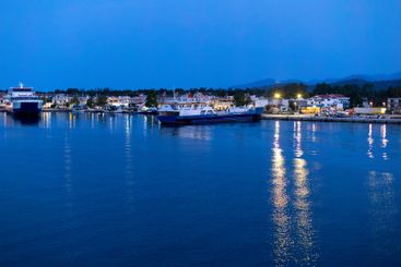 Keramoti, Greece evening view, port and town