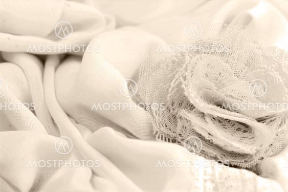 Decorative blossom on a abric background