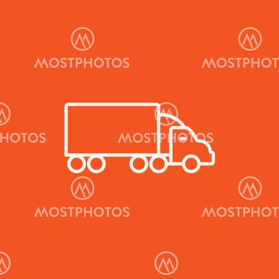Delivery truck line icon.