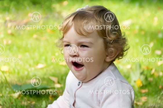 Cute yawning infant