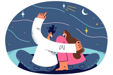 Happy couple enjoy romantic date at night