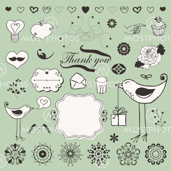 Set of hand drawn elements