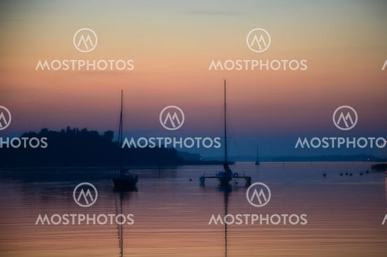 Summernight by the sea, sunset time