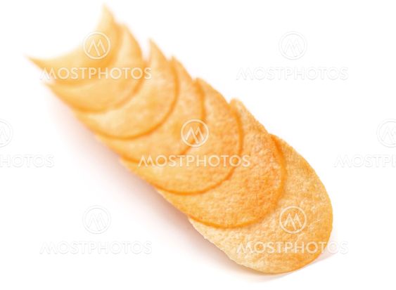 Row potato chips.