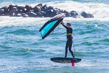 Wing surfing at Mölle, Skåne, Sweden during a sunny day...