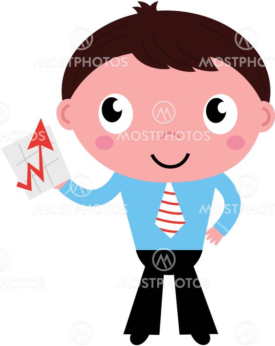 Businessman manager with sales growth chart isolated on white