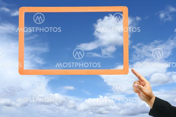 business hand touch frame