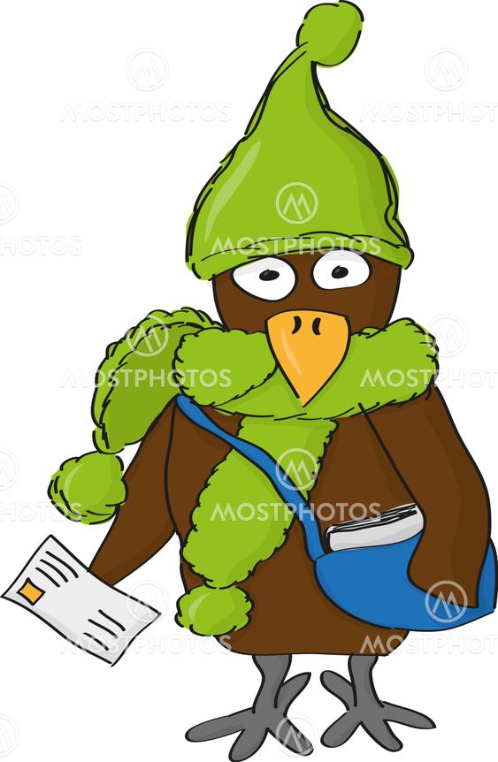 Cartoon crow the postman