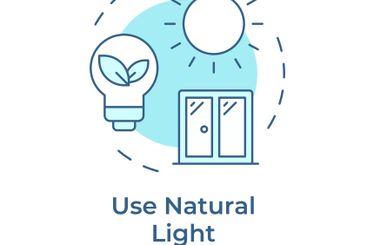 Using natural light soft blue concept icon