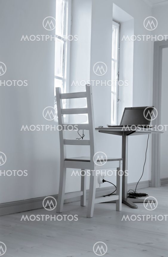 Chair and table in living room