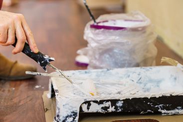 White paint with essentials equipment